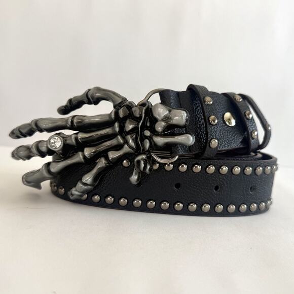 y2k style gothic skeleton hand western design belt - Picture 5 of 7